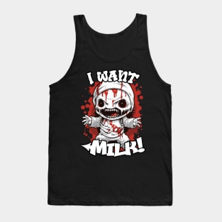 Spooky "I Want Milk" Mummy Cartoon Tee Tank Top